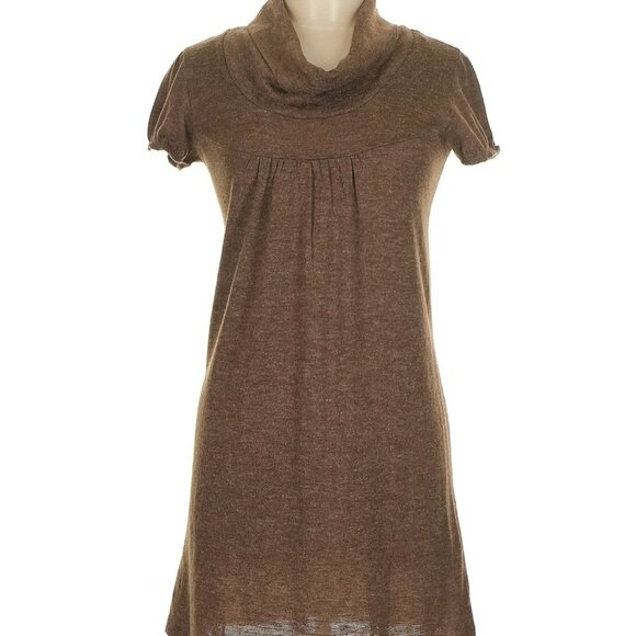 Love Delirious Los Angeles Brown Cowl Neck Sweater Casual Dress - Picture 2 of 6